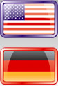 american flag, german flag